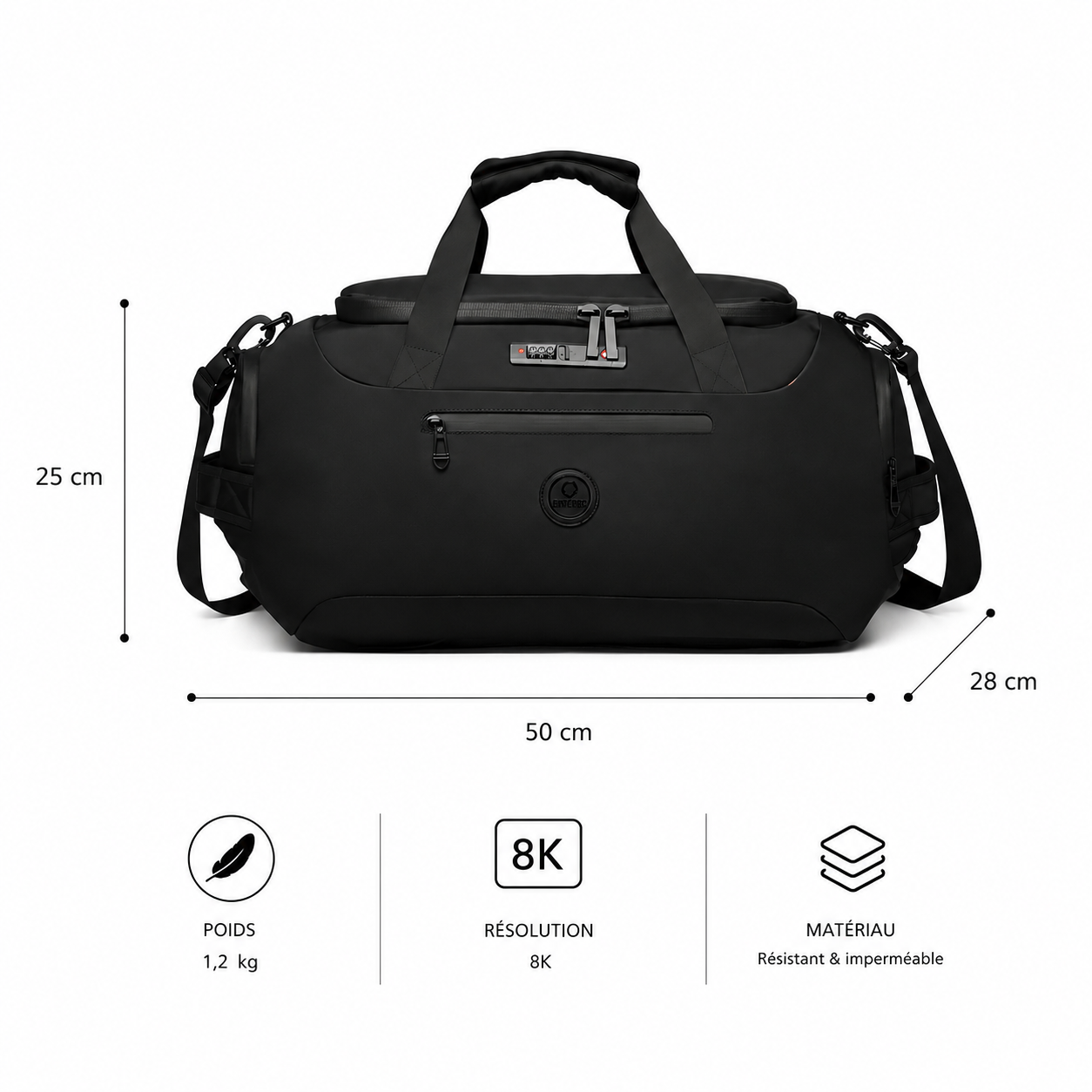 Fortress – Sac de Voyage Antivol avec Cadenas TSA & Portage 3-en-1