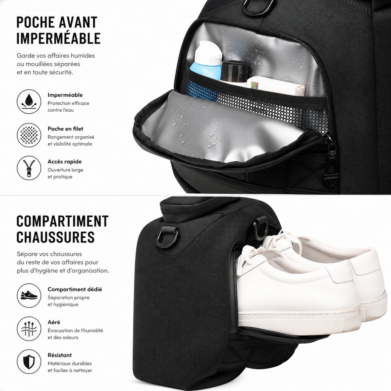 Fortress – Sac de Voyage Antivol avec Cadenas TSA & Portage 3-en-1