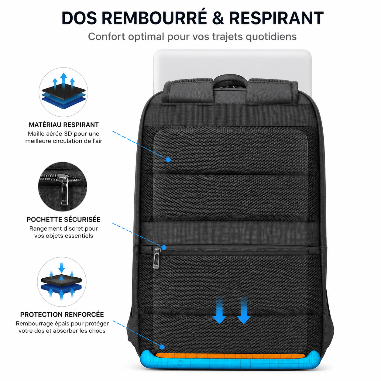 Axis – Sac à Dos Business Ergonomique & Waterproof