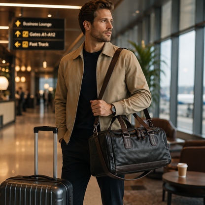 Smith – Sac de Voyage en Cuir Vintage Style Rétro & Industriel