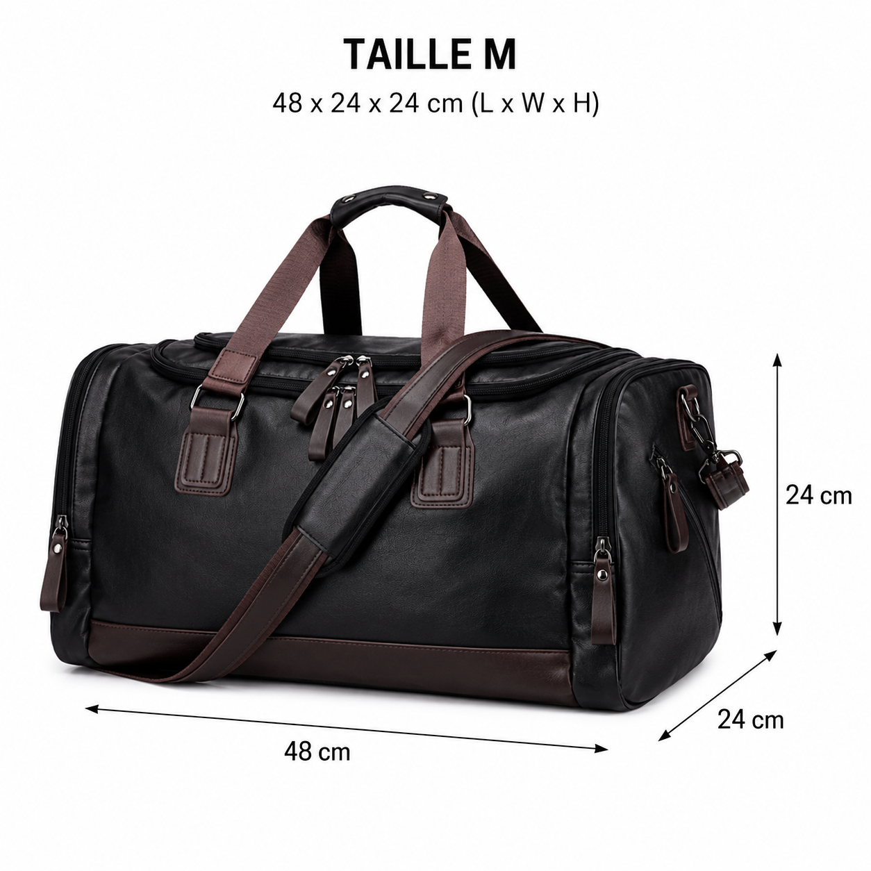 Smith – Sac de Voyage en Cuir Vintage Style Rétro & Industriel